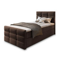 POSTEL BOXSPRING AMON 80x200 cm, s matrací a úložným prostorem, hnědá - hnědá, kompozitní dřevo/textil (80/200cm) - MASSENO