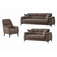SITZGARNITUR Regina, Braun Stellvariante 3+2+1 - Braun, Holzwerkstoff/Kunststoff (243/85/95cm)