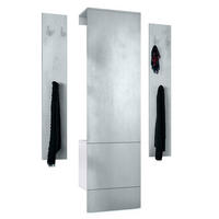 GARDEROBE Hollywood Beton Oxid Optik - Hellgrau, Holzwerkstoff (123/193/35cm) - Vladon