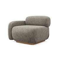 SOFAELEMENT Links Chenille Stoff Grau - Taupe/Braun, Holz/Textil (95/73/95cm) - Makamii