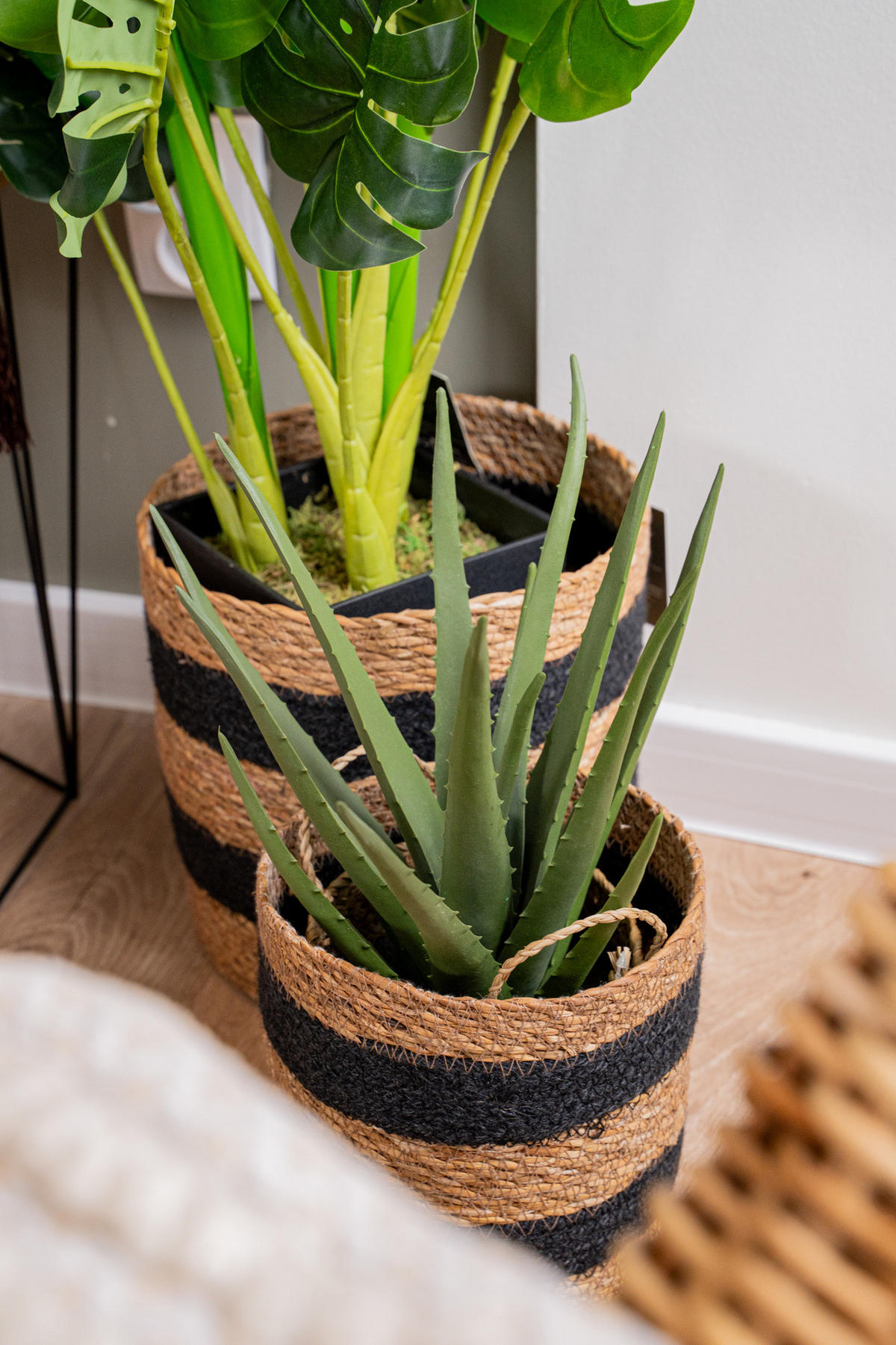KUNSTPFLANZE im Korb Aloe 24/24/37 cm - Beige, Kunststoff (37cm) - Atmosphera Createur d´interieur