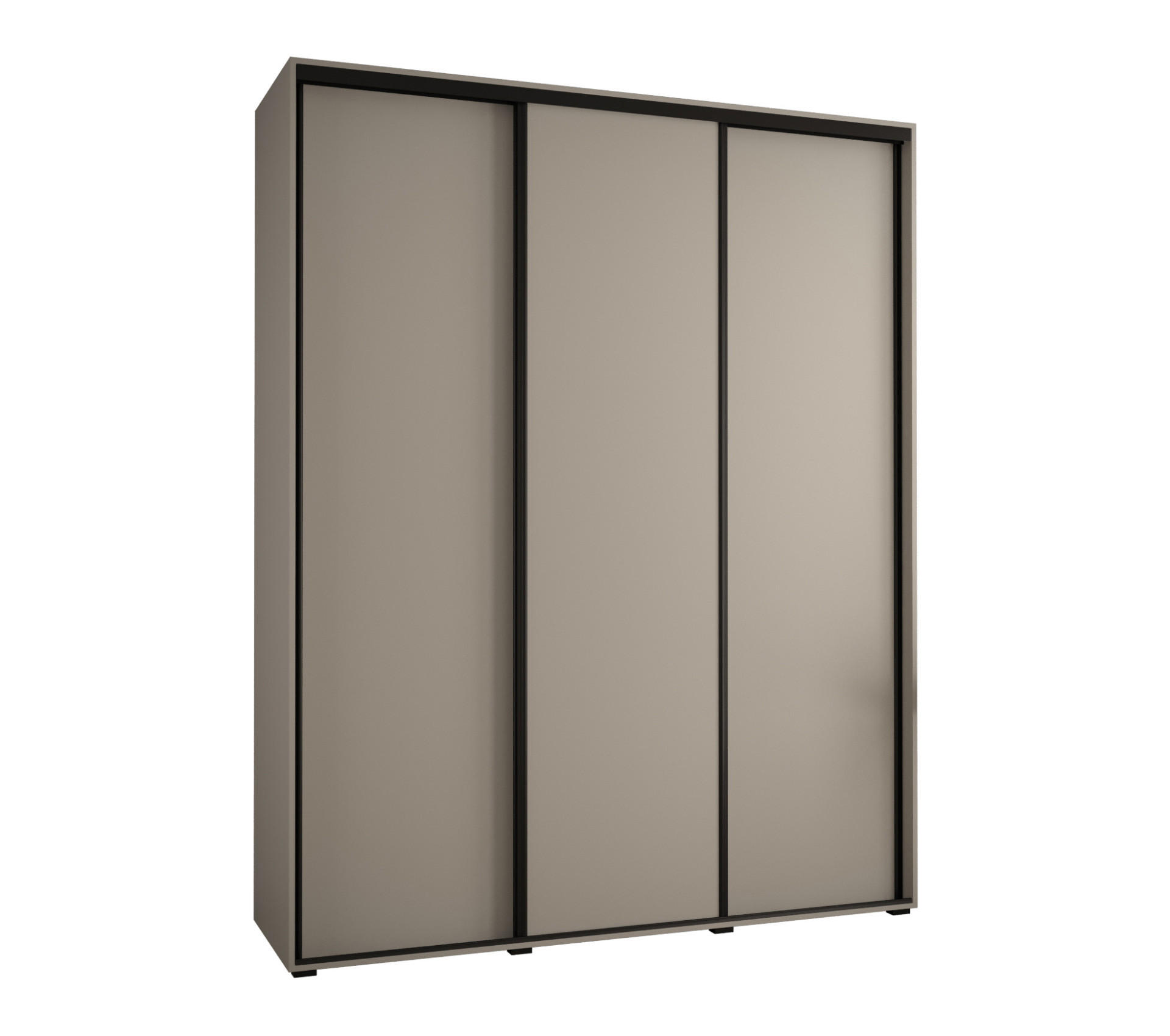 SCHWEBETÜRENSCHRANK 235,2/190/45 3-türig - Kaschmir/Schwarz, Holz/Metall (190/235.2/45cm) - MÖBEL KRYSPOL