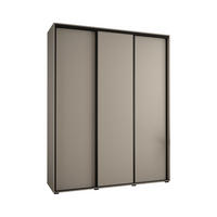 SCHWEBETÜRENSCHRANK 235,2/200/45 3-türig - Kaschmir/Schwarz, Holz/Metall (200/235.2/45cm) - MÖBEL KRYSPOL