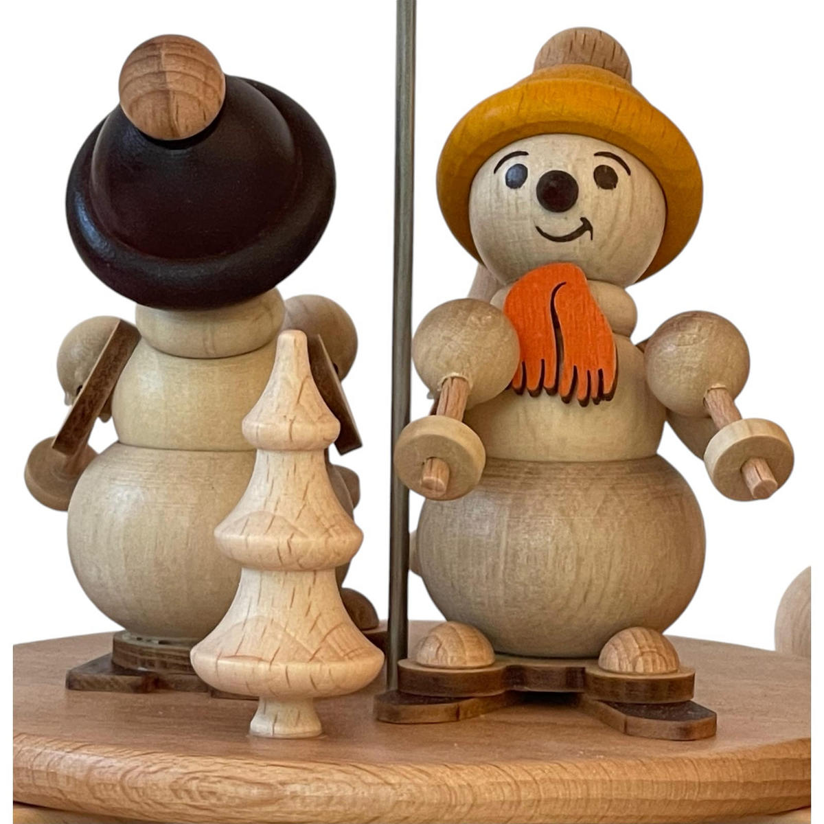 PYRAMIDE Schneemänner unter Eiszapfen für 4 Teelichter 23/21/30 cm - Multicolor, Holz (21/30/23cm)