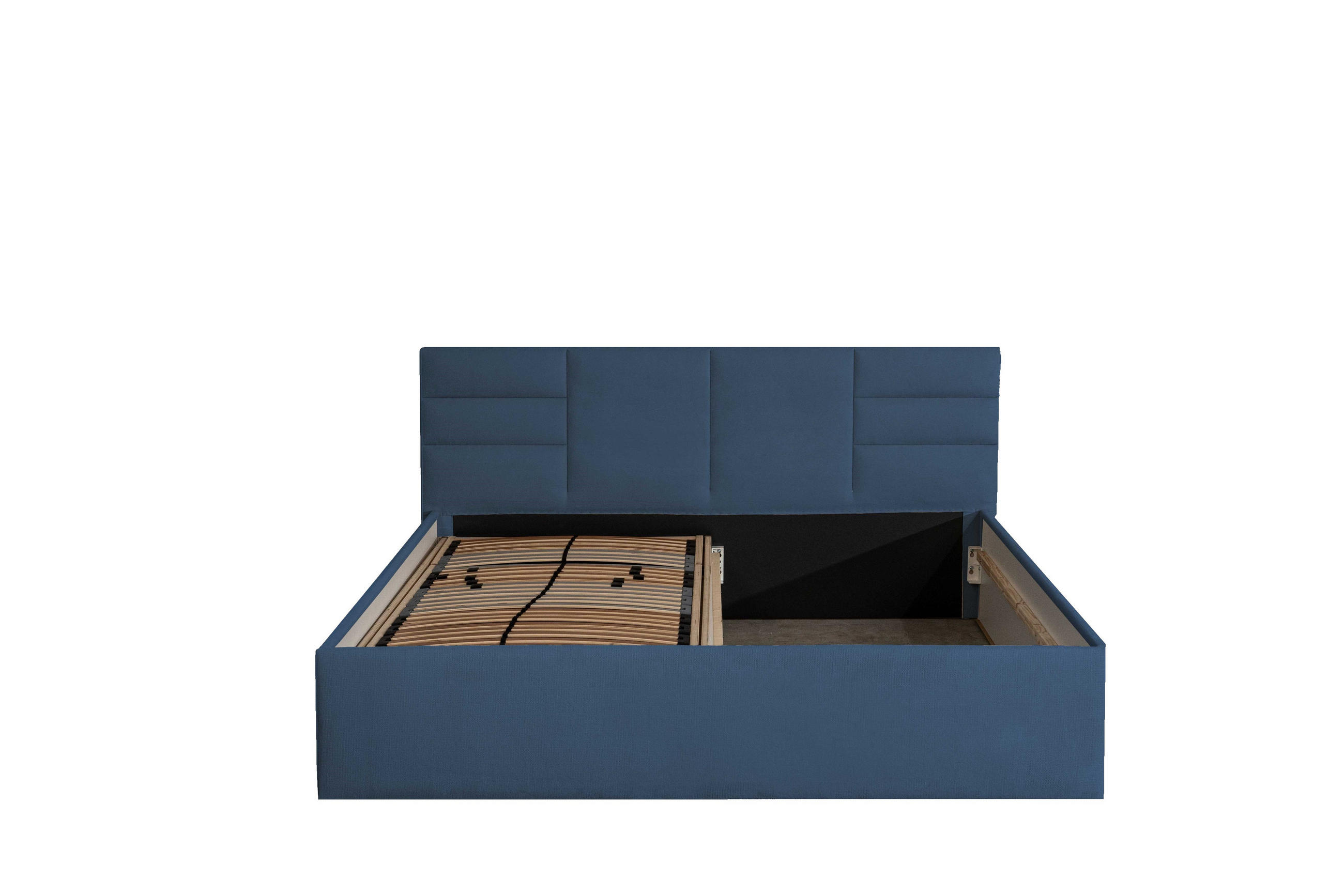 POLSTERBETT Madera Blau 100 x 200 x 40 cm Stauraum unter der Liegefläche Mit hochwertiger Matratze H2 (bis 100 kg) und Lattenrost - Blau, Textil (100/200cm) - Halmon Schlafkomfort Betten 