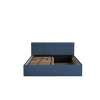 POLSTERBETT Madera Blau 100 x 200 x 40 cm Stauraum unter der Liegefläche Mit hochwertiger Matratze H2 (bis 100 kg) und Lattenrost - Blau, Textil (100/200cm) - Halmon Schlafkomfort Betten 