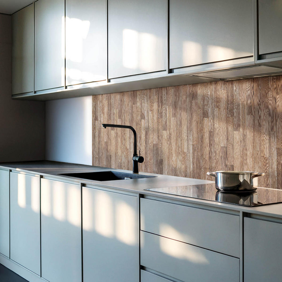 WANDPANEEL 4x 50x50 cm selbstklebend Terano - Walnussfarben, Kunststoff (50/1.6/50cm) - Wallfluent