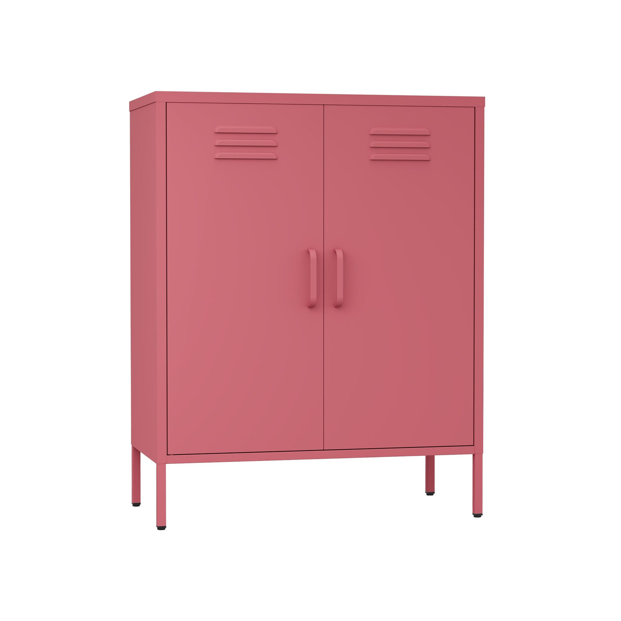 KOMMODE 3 Ablagen Rot 80/40/101,5 - Rot, Metall (80/102/40cm)