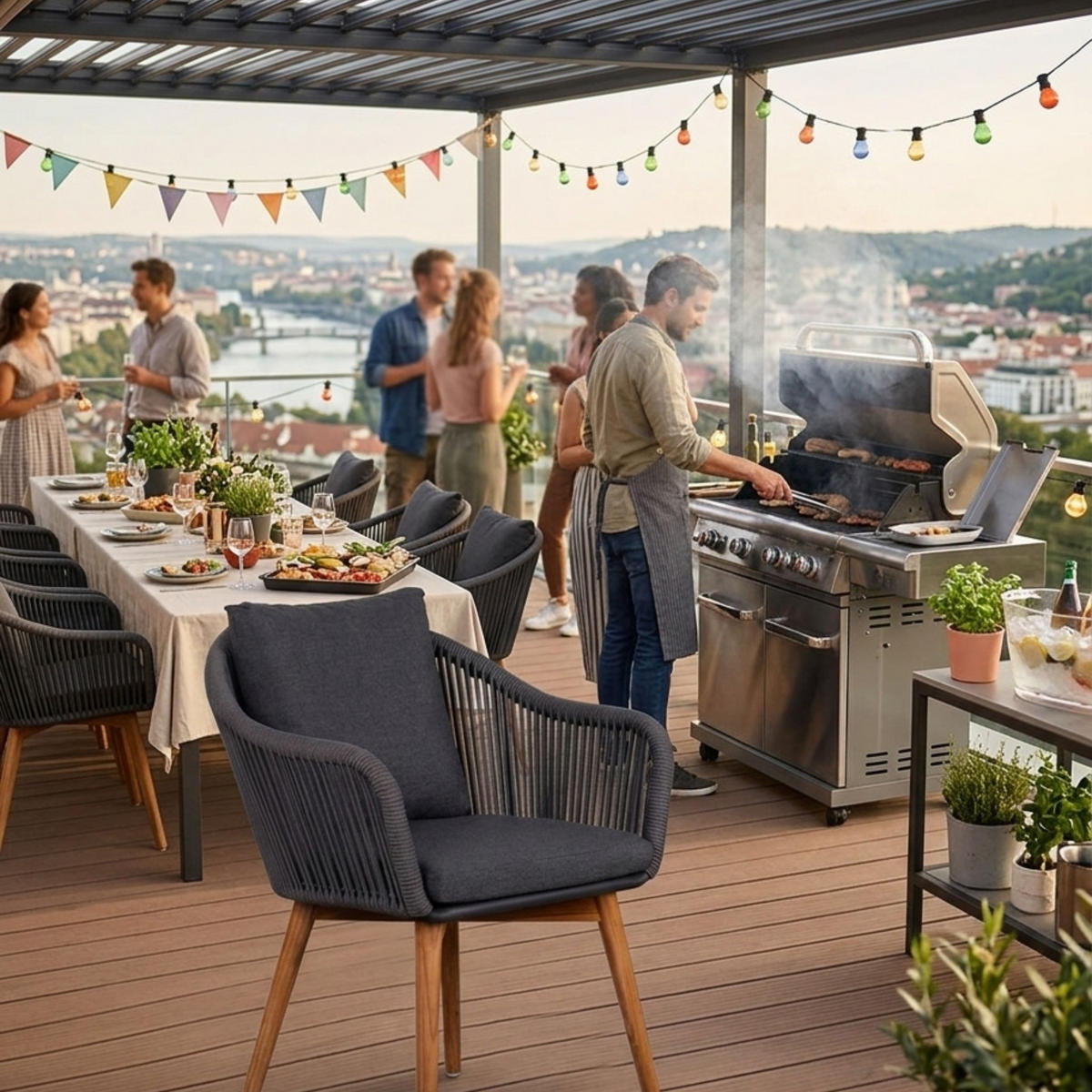 GARTENSTUHL Solana - Grau, Metall (63/79/59cm) - Mr. Deko