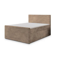 BOXBETT NOLEN 160x200 cm mit Matratze und Topper - Beige - Beige, Holz (160/200cm) - MASSENO