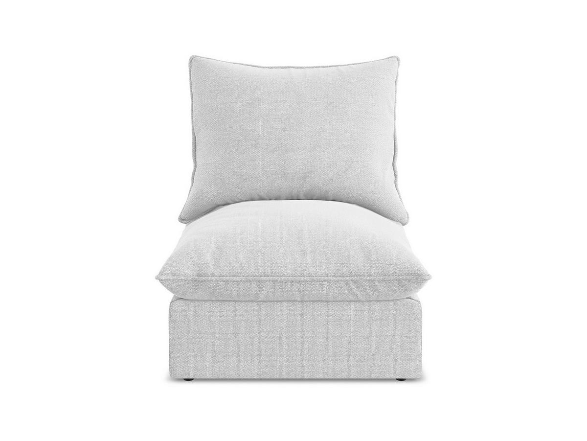 SOFAELEMENT Bouclé Stoff Grau - Silberfarben/Schwarz, Holzwerkstoff/Kunststoff (75/77/90cm) - Makamii