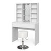 SCHMINKTISCH Alexa Weiß 93 cm mit LED Beleuchtung und Hocker - Weiß, Holzwerkstoff (93/147/40cm) - Vicco