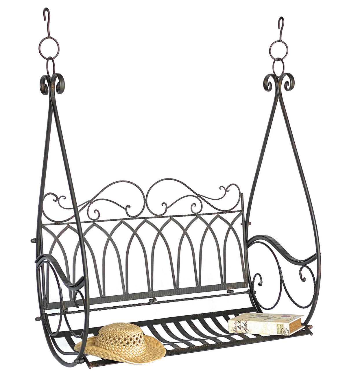 HÄNGEBANK 2 Sitzer Metall Braun 1868 - Braun, Metall (105/60/55cm)
