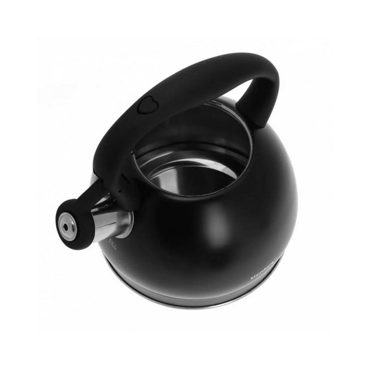 WASSERKESSEL Schwarz 23/19.5/22 cm 7757 - Schwarz, Metall (23cm) - Klausberg 