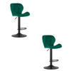 BARHOCKER 2-er Set WEST grüner Sitz, schwarze Basis - Schwarz/Grün, Textil (46/111/48.5cm) - Valora