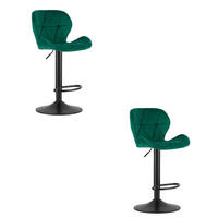 BARHOCKER 2-er Set WEST grüner Sitz, schwarze Basis - Schwarz/Grün, Textil (46/111/48.5cm) - Valora