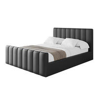 POLSTERBETT mit Bettkasten, Fußteil und Lattenrost, Boxbett ohne Matratze - STERA-Z 180x200 Schwarz Kunstleder - Schwarz Hochglanz, Holzwerkstoff/Textil (180/200cm) - ALTDECOR