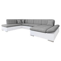 ECKSOFA Bergen, Seite: Rechts - Silberfarben/Weiß, Holz/Textil (345/76/205cm) - MIRJAN24