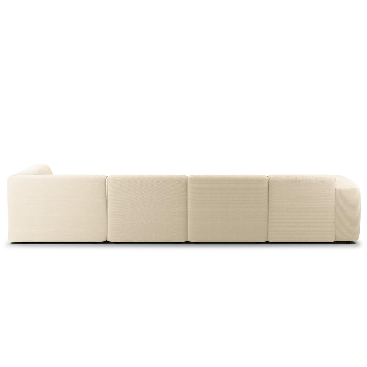 WOHNLANDSCHAFT mit Longchair - Beige/Schwarz, Kunststoff/Textil (325/71/235cm) - home24