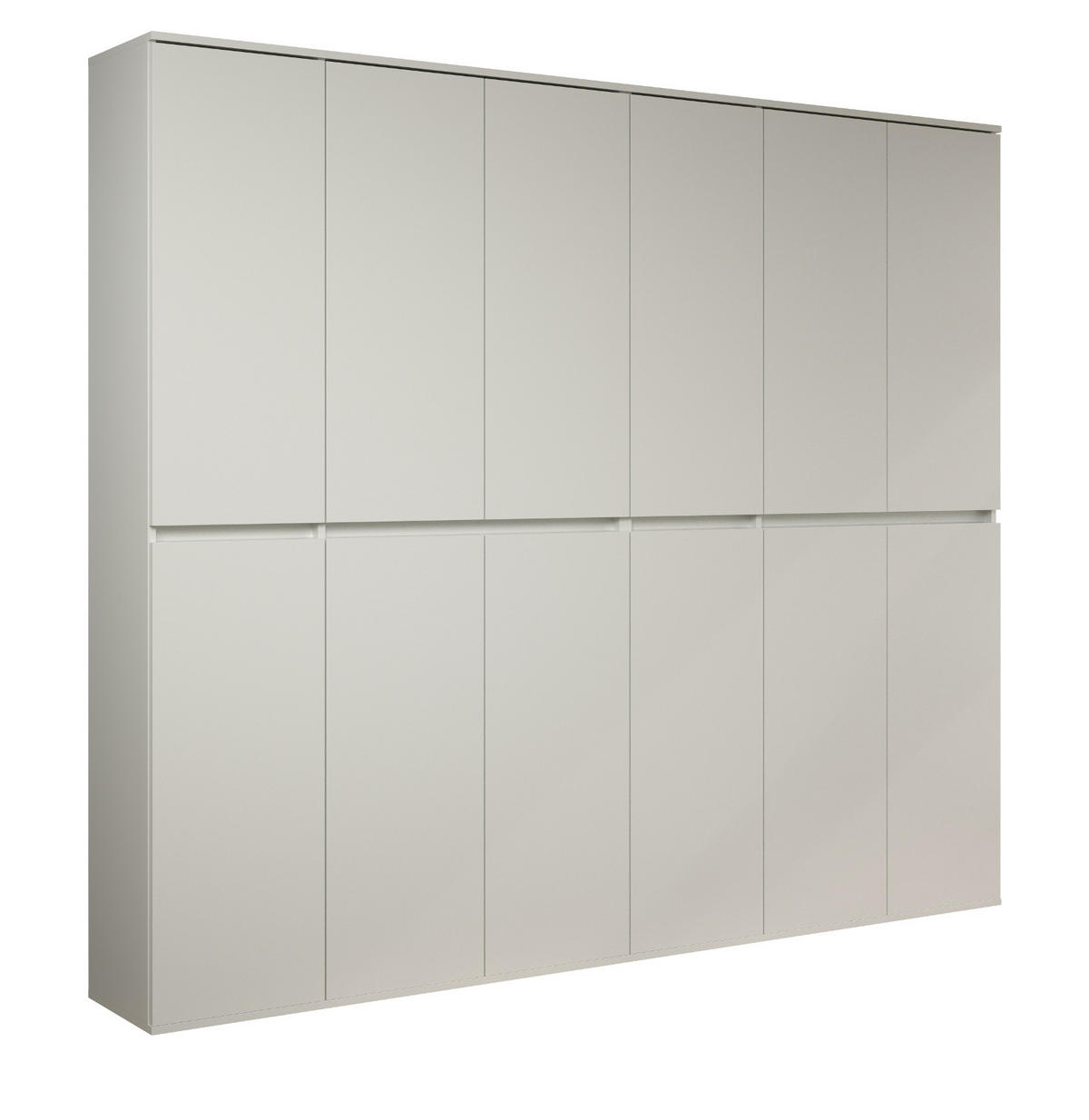 GARDEROBENSCHRANK weiß 222 x 191 cm, Schuhschrank 12-türig - Schwarz/Weiß, Holzwerkstoff/Kunststoff (222/191/34cm) - Top.Furn