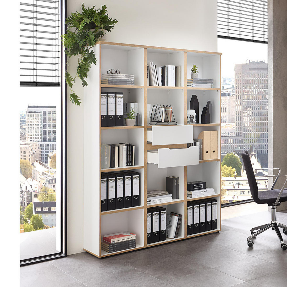 AKTENREGAL Manresa-36 - Weiß, Holzwerkstoff (45/197/38cm) - Lomado