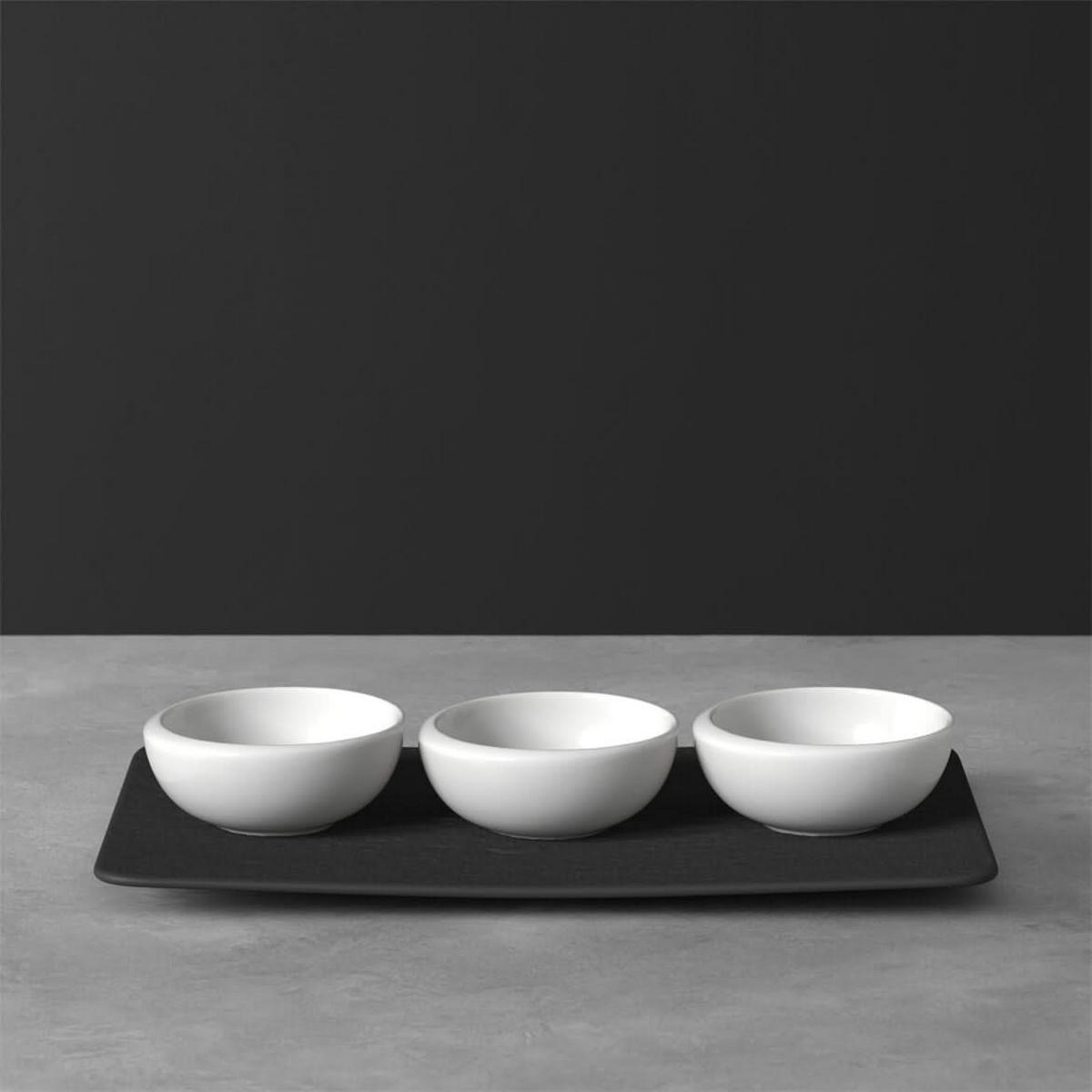 DIPSCHÄLCHEN SET NewMoon schwarz-weiß - Schwarz/Weiß, Keramik (1cm) - Villeroy & Boch