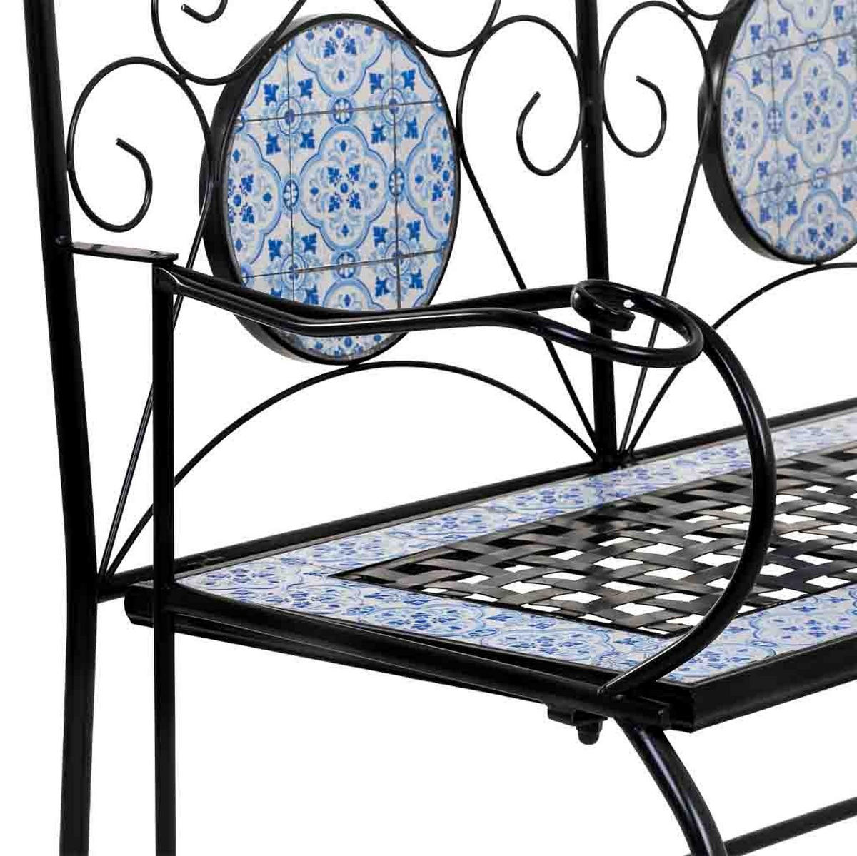 BANK, schwarz, 110x50x88cm - Schwarz, Metall (110/88/50cm) - Wanderlust