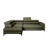 ECKSOFA BAGGIO Letto Stoff, Schlaffunktion, Bettkasten, Sitztiefe, Kopfstützen 280x196cm – Links – Hellgrün - Hellgrün, Holz/Textil (196/280cm) - DomoHome