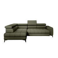 ECKSOFA BAGGIO Letto Stoff, Schlaffunktion, Bettkasten, Sitztiefe, Kopfstützen 280x196cm – Links – Hellgrün - Hellgrün, Holz/Textil (196/280cm) - DomoHome