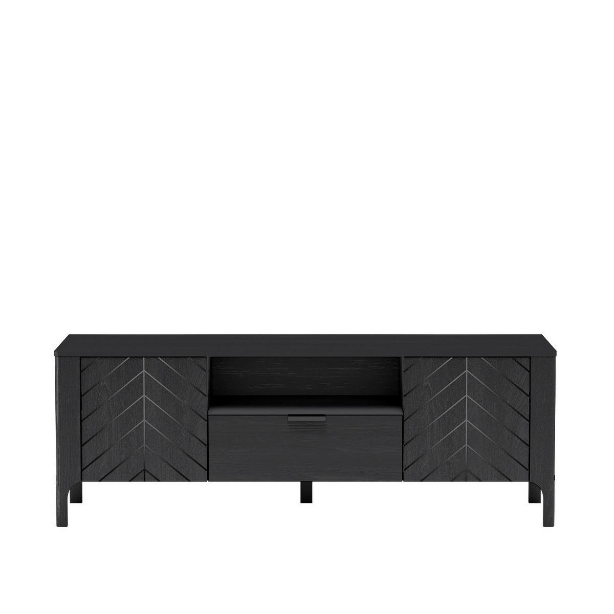 LOWBOARD ALICANTE 160/57/40,5 cm, Schwarz - Schwarz, Holzwerkstoff (160/57/40.5cm) - MASSENO