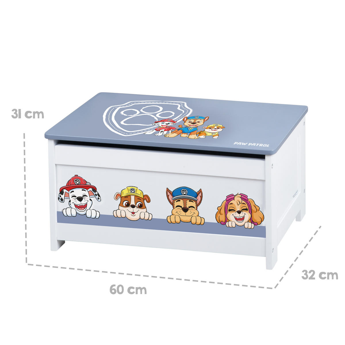 SPIELZEUGTRUHE Paw Patrol - Multicolor, Holzwerkstoff (60/32cm) - Roba