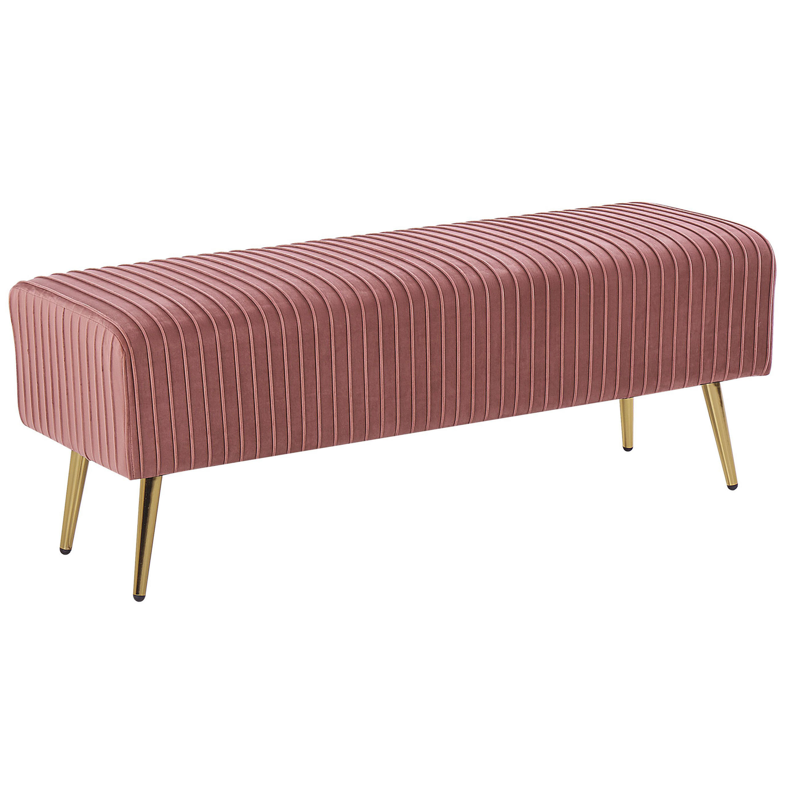 BANK Rosa Paterson - Pink/Goldfarben, Textil (118/42/40cm) - Beliani