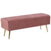 BANK Rosa Paterson - Pink/Goldfarben, Textil (118/42/40cm) - Beliani