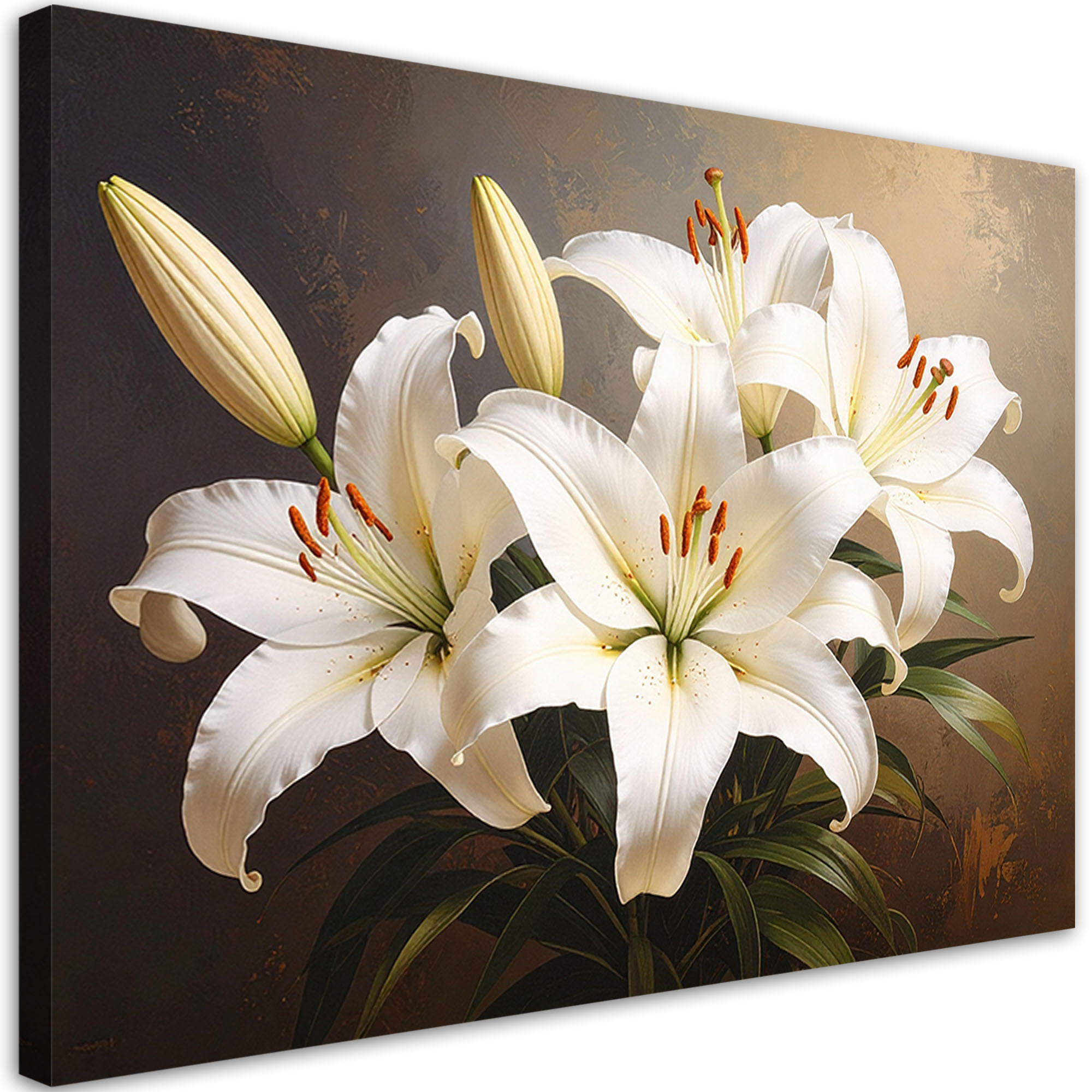 LEINWANDBILD Blumen 120x80cm - Braun, Textil (120/80cm) - Feeby