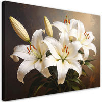 LEINWANDBILD Blumen 120x80cm - Braun, Textil (120/80cm) - Feeby