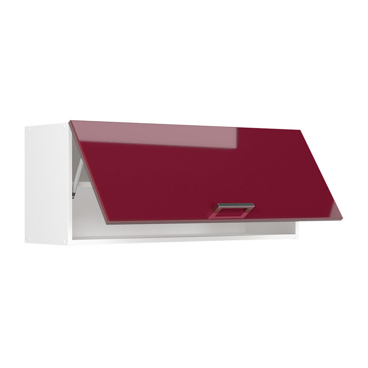HÄNGESCHRANK R-Line, Rot Hochglanz/Weiß, 100 cm Flach - Rot/Weiß, Holzwerkstoff (100/40/31cm) - Vicco
