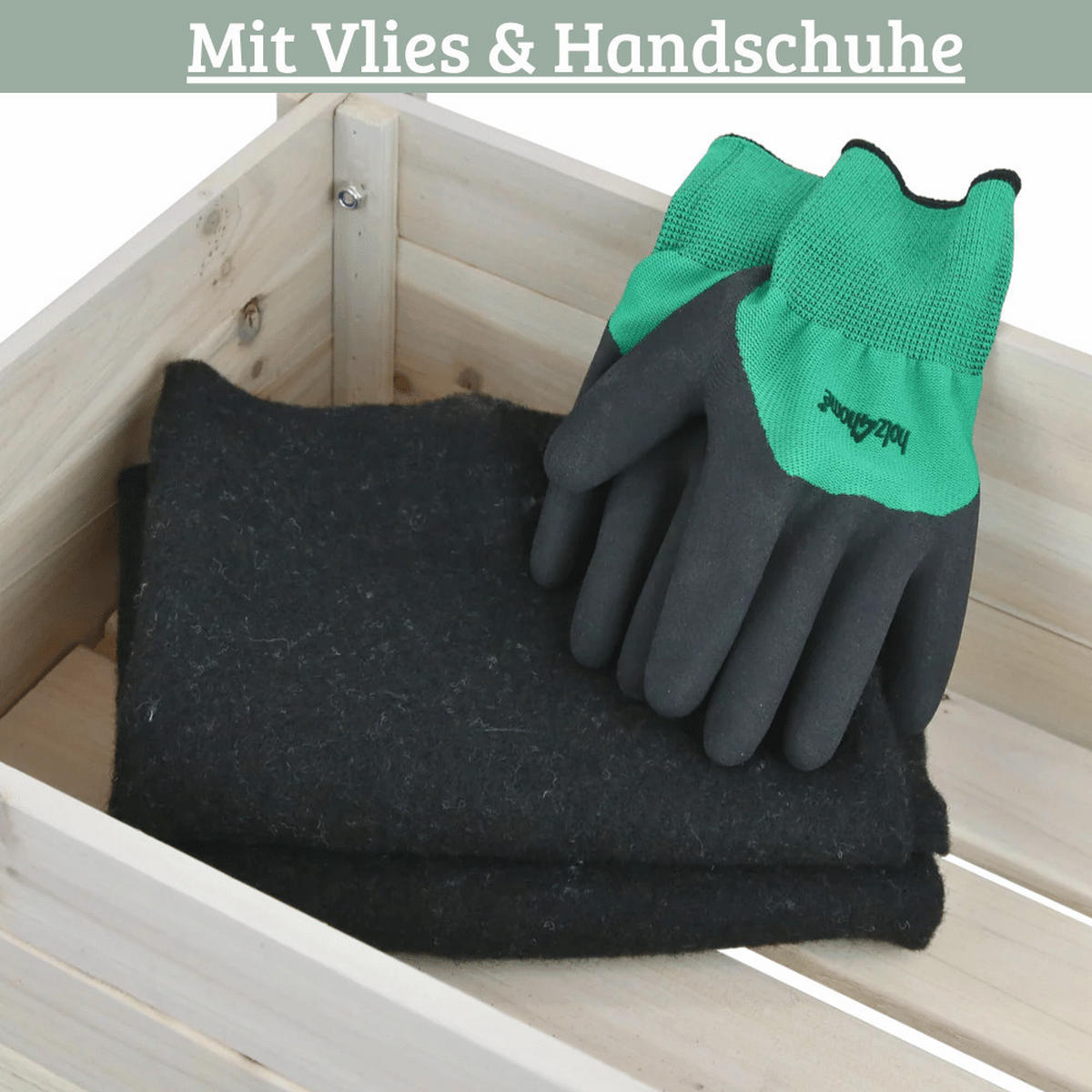 HOCHBEET Balkon Holz KLEO Inkl. Vlies Grauweiß - Grau, Holz (80/78/37cm) - DELUKE