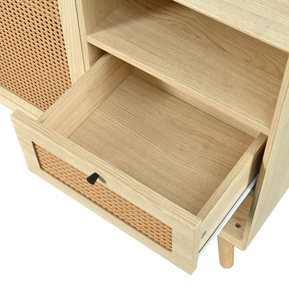 KOMMODE aus MDF 120x40x80cm in Eiche mit Schublade & Magnettüren - Eichefarben, Holzwerkstoff (120/80/40cm) - Modfu