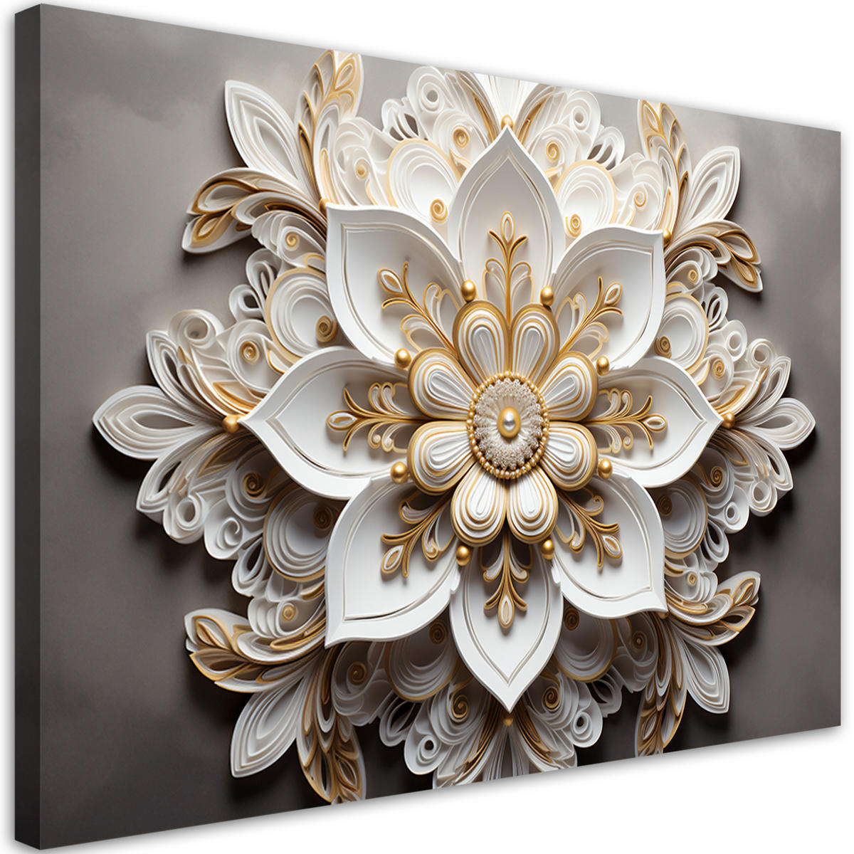 WANDBILD ai für die wand weiße blume 3d - Weiß, Textil (60/40cm) - Feeby