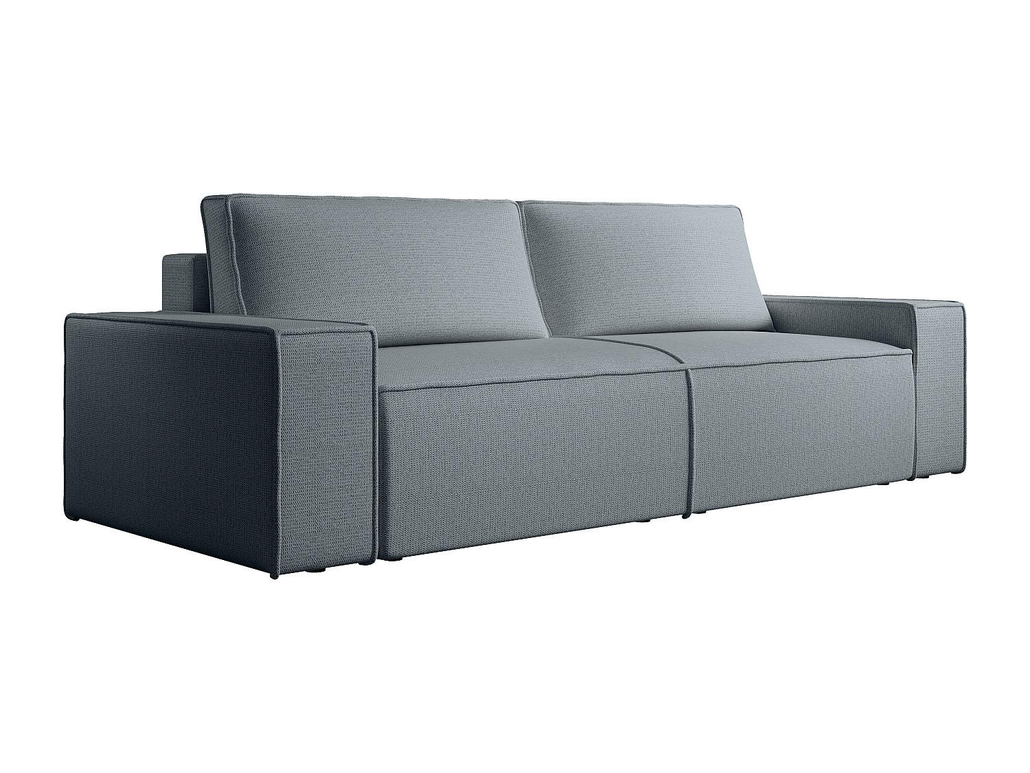 SCHLAFSOFA - 4 Personen - stoff - blau Amelia - Blau, Textil (257/85/102cm) - Vente-Unique