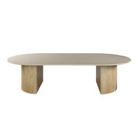 COUCHTISCH SIENNA Beige organischer Säulen Rillen-Optik 135x70x35cm - Beige, Keramik (135/70/42cm) - alesvelt