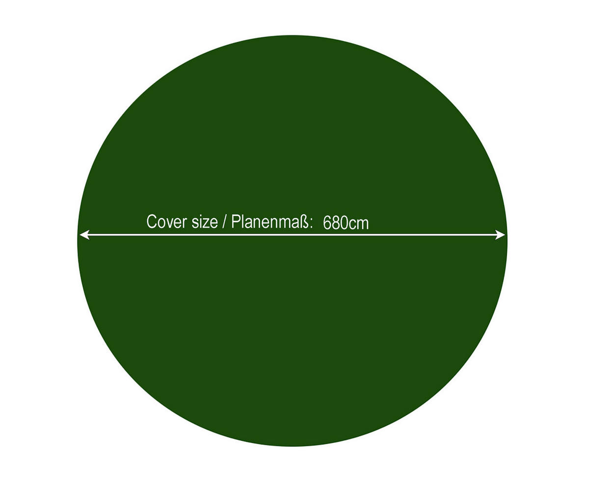 POOLABDECKUNG Rund Planenmaß Ø 680 cm für Pool 550-600 cm Grün - Grün, Kunststoff (680/680cm) - QUICK STAR