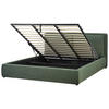 BETT mit Stauraum 180x200 cm Grün Bajonna - Grün, Textil (180/200cm) - Beliani