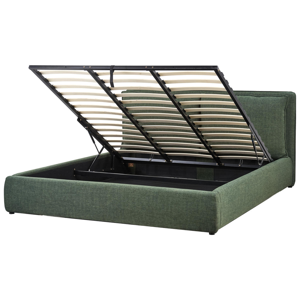 BETT mit Stauraum 180x200 cm Grün Bajonna - Grün, Textil (180/200cm) - Beliani