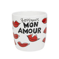 CAPPUCCINO-BECHER Valentinstag Küsschen in Rot - 500 ml - Multicolor, Keramik (0.5L) - Blond Amsterdam