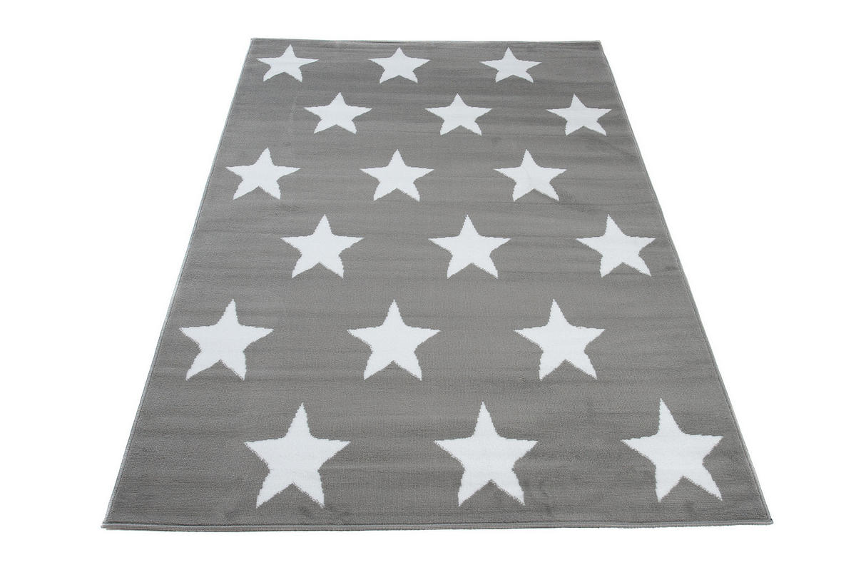 TEPPICH LUXURY Grau Geometrisch Sterne 200/300 cm - Grau, Textil (200/300cm) - Tapiso