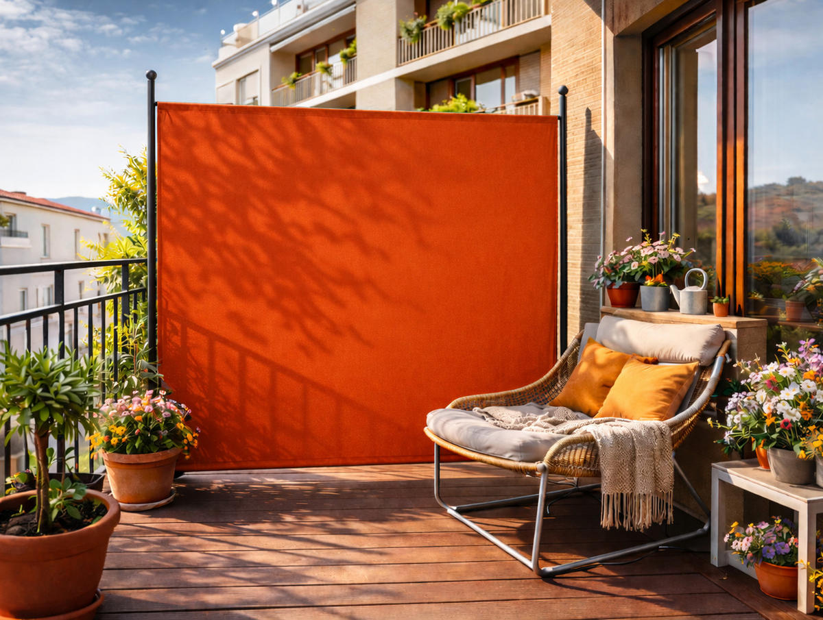 PARAVENT 1-tlg. 180x178 cm Rotorange RAL 2001 - Terracotta, Metall (178/180cm) - QUICK STAR