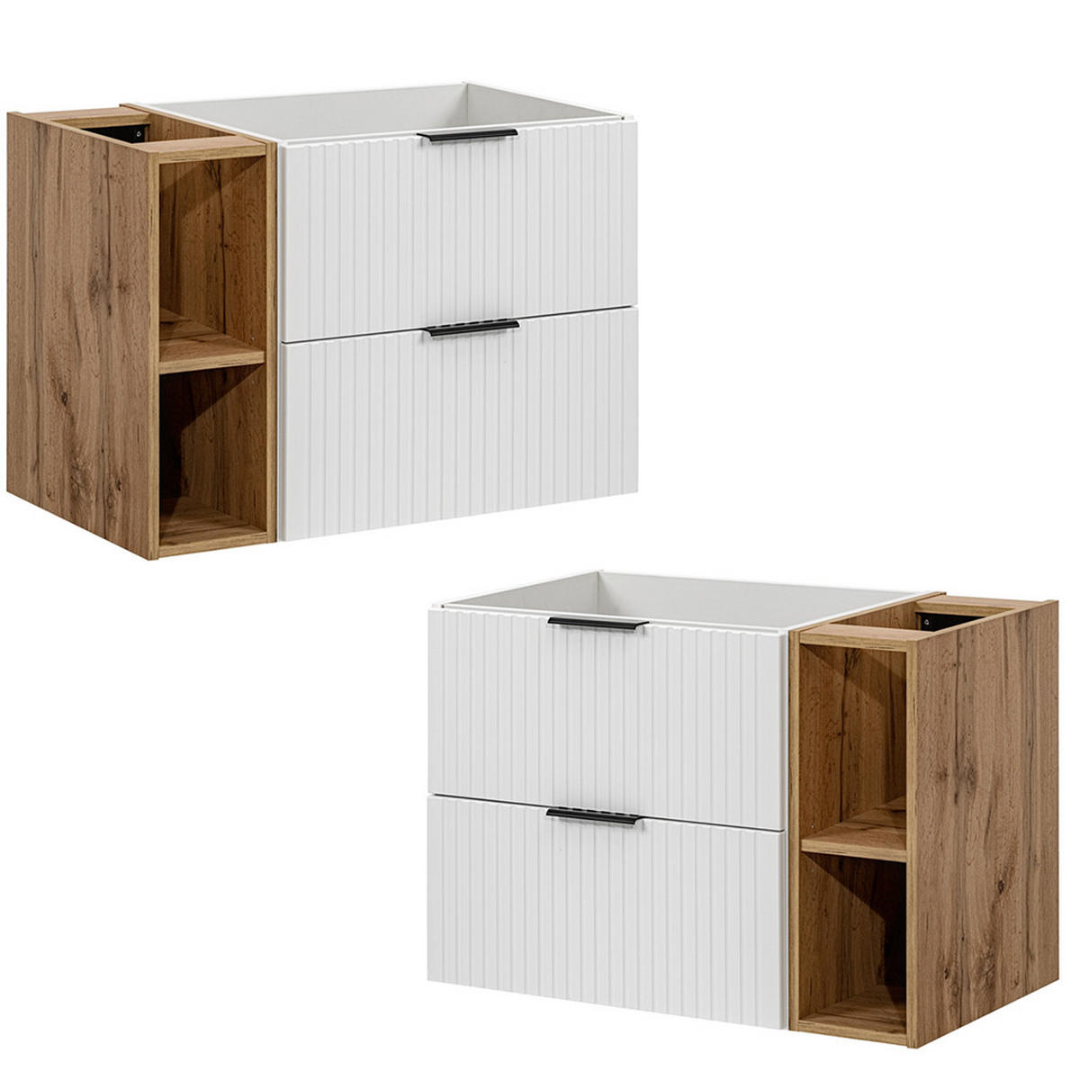 BADMÖBEL-SET 2-TLG. Adelaide-56 - Weiß, Holzwerkstoff (81/200/47cm) - Lomado