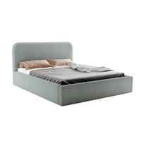 POLSTERBETT LAVINO 180x200 mit Bettkasten & Metallgestell – Bouclé Stoff MONTE Mintgrün - Mintgrün, Textil (180/200cm) - Luxkor24