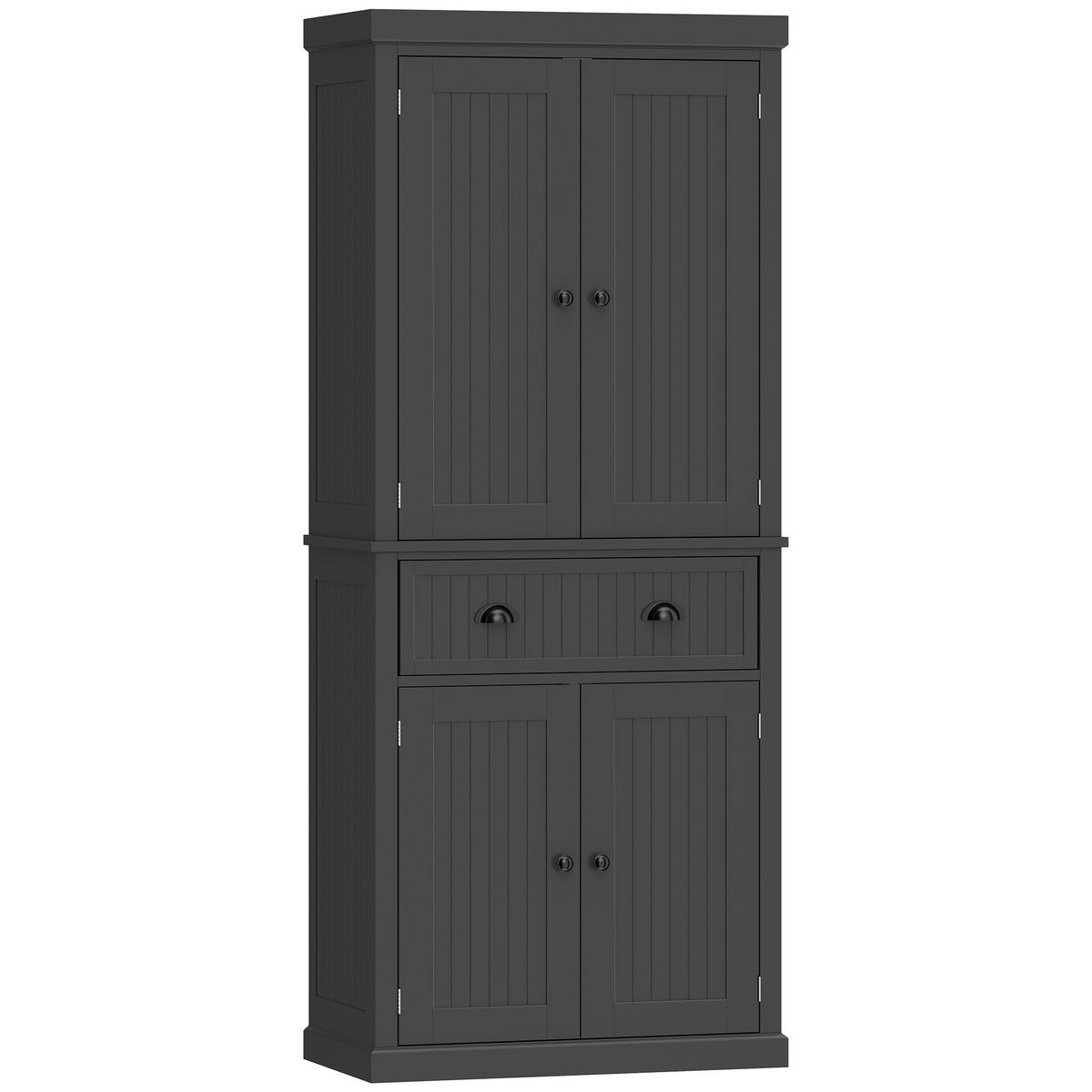HIGHBOARD DE-11318 4 Türen Schwarz - Schwarz, Holzwerkstoff (40.2/183/76.2cm) - ComfortXL